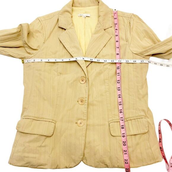 VINCE Textured Three Button Striped Blazer Jacket - Picture 9 of 9